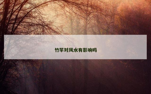 竹竿对风水有影响吗
