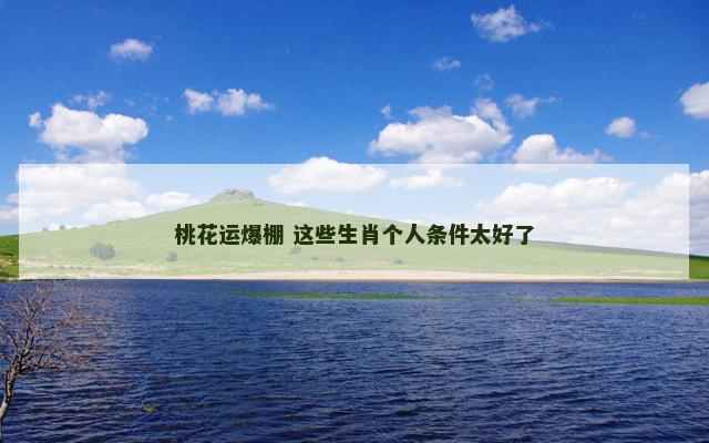 桃花运爆棚 这些生肖个人条件太好了