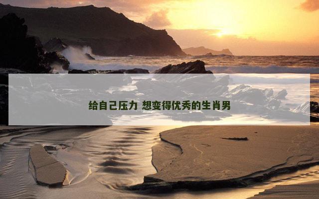 给自己压力 想变得优秀的生肖男