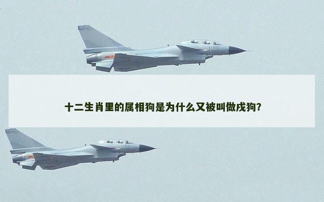 十二生肖里的属相狗是为什么又被叫做戌狗？