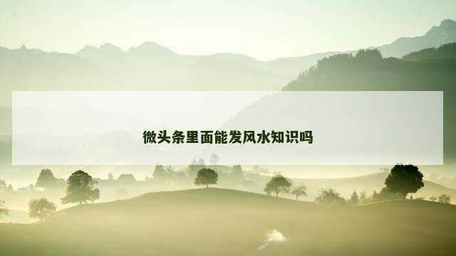 微头条里面能发风水知识吗