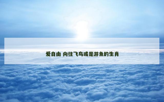 爱自由 向往飞鸟或是游鱼的生肖