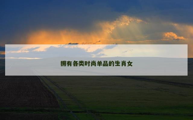 拥有各类时尚单品的生肖女