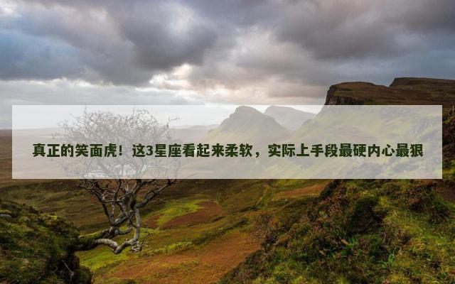 真正的笑面虎！这3星座看起来柔软，实际上手段最硬内心最狠