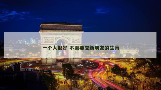 一个人很好 不需要交新朋友的生肖