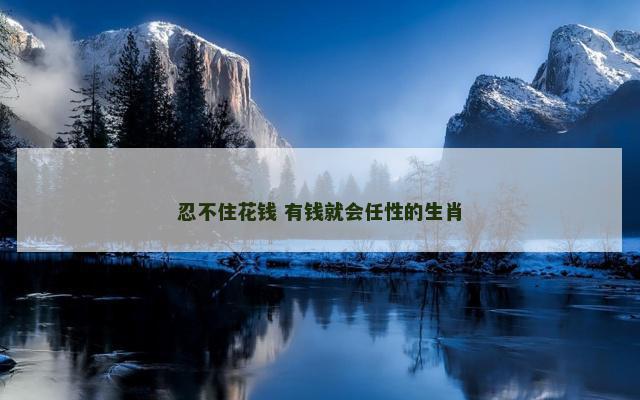 忍不住花钱 有钱就会任性的生肖