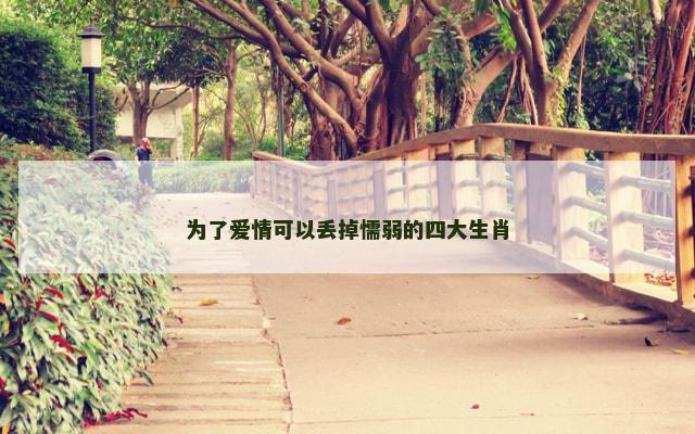 为了爱情可以丢掉懦弱的四大生肖