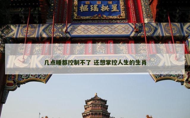 几点睡都控制不了 还想掌控人生的生肖