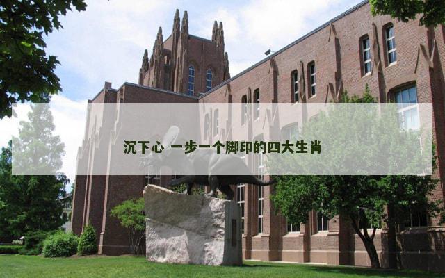 沉下心 一步一个脚印的四大生肖
