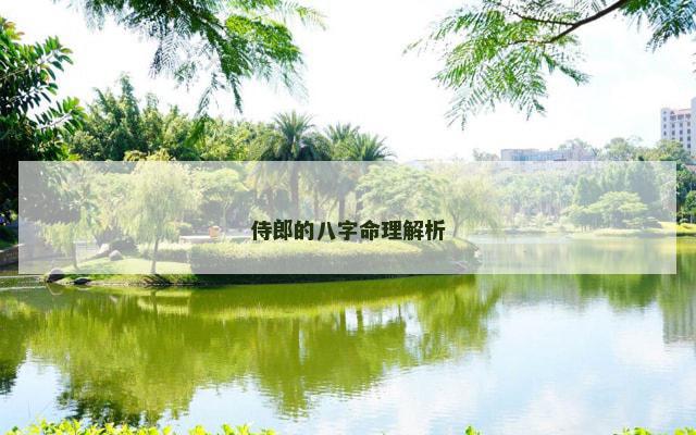 侍郎的八字命理解析