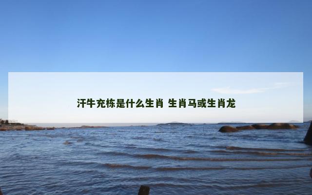 汗牛充栋是什么生肖 生肖马或生肖龙