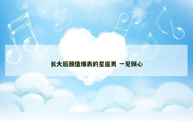 长大后颜值爆表的星座男 一见倾心