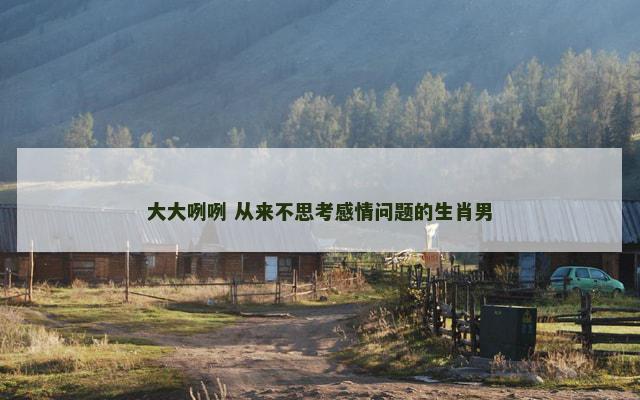 大大咧咧 从来不思考感情问题的生肖男