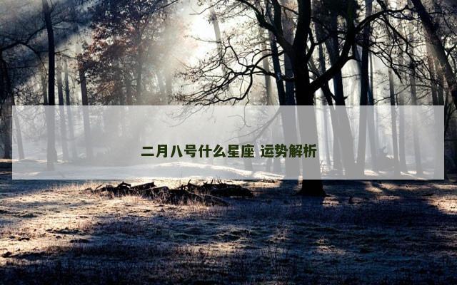 二月八号什么星座 运势解析