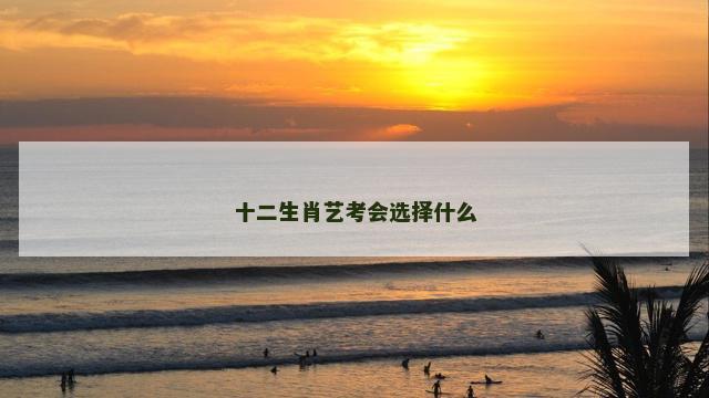 十二生肖艺考会选择什么