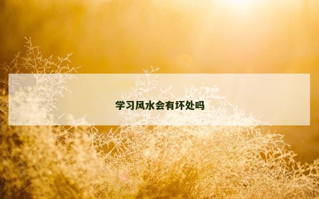 学习风水会有坏处吗