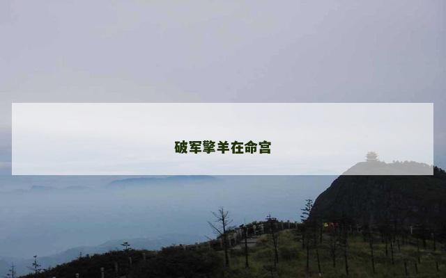 破军擎羊在命宫