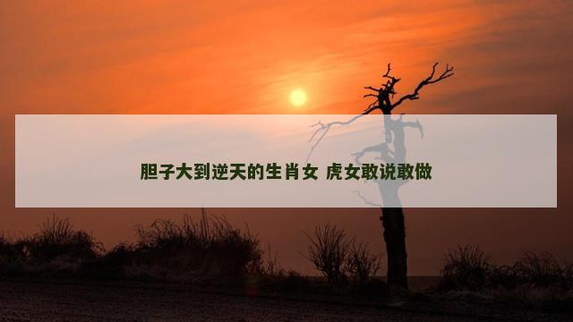 胆子大到逆天的生肖女 虎女敢说敢做