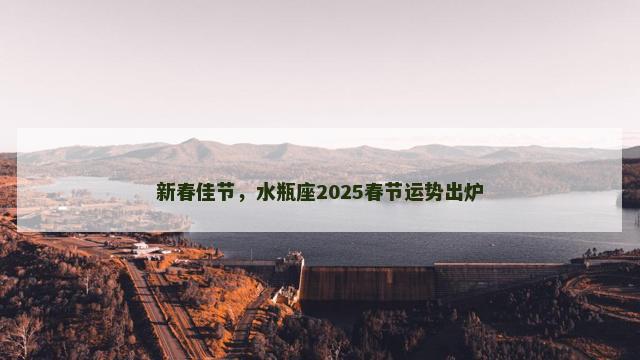 新春佳节，水瓶座2025春节运势出炉