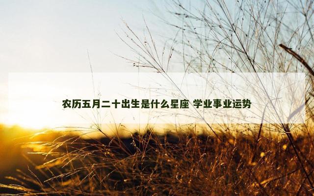 农历五月二十出生是什么星座 学业事业运势