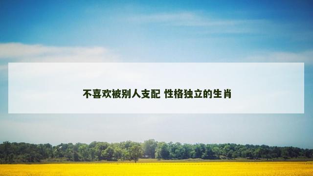 不喜欢被别人支配 性格独立的生肖
