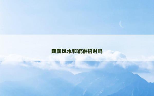 麒麟风水和貔貅招财吗