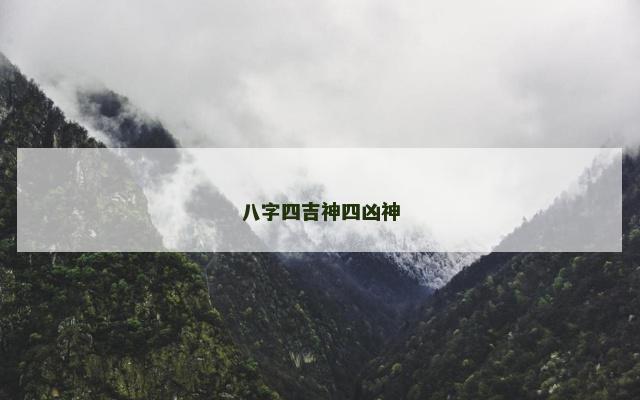 八字四吉神四凶神