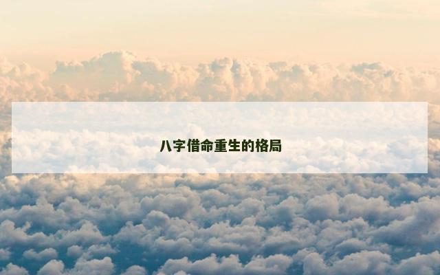 八字借命重生的格局