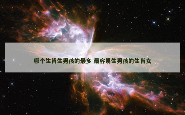 哪个生肖生男孩的最多 最容易生男孩的生肖女