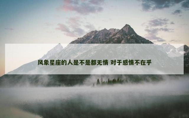 风象星座的人是不是都无情 对于感情不在乎