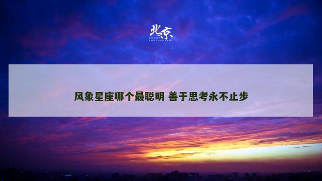 风象星座哪个最聪明 善于思考永不止步