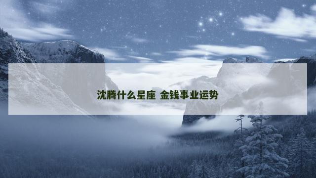 沈腾什么星座 金钱事业运势