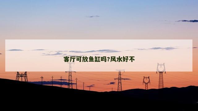 客厅可放鱼缸吗?风水好不