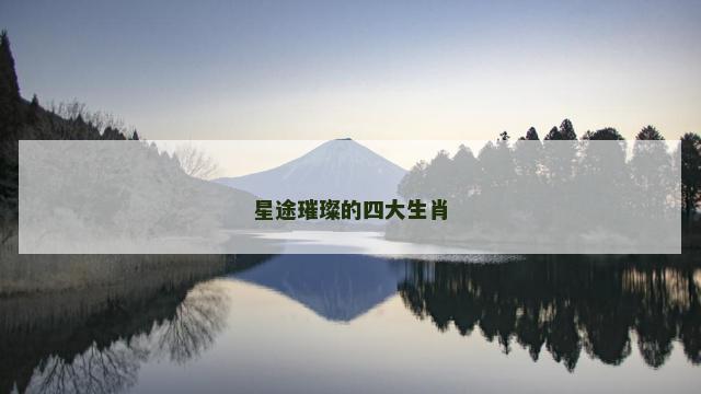 星途璀璨的四大生肖