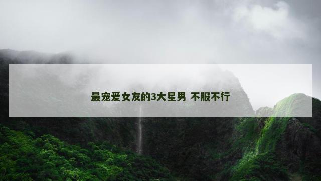 最宠爱女友的3大星男 不服不行