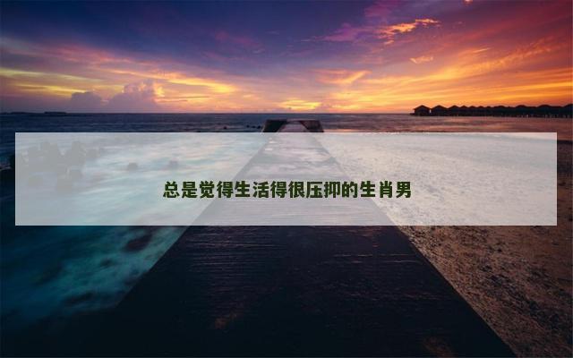 总是觉得生活得很压抑的生肖男