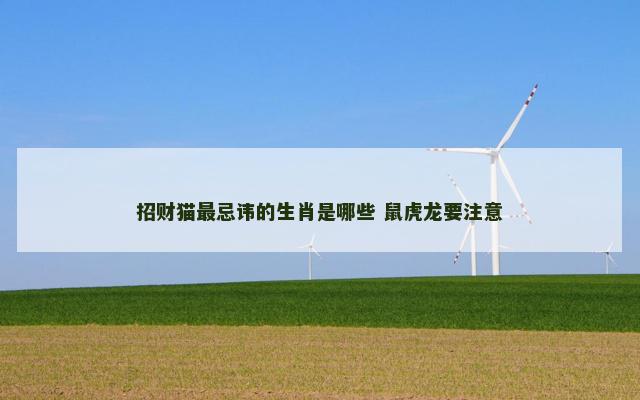 招财猫最忌讳的生肖是哪些 鼠虎龙要注意