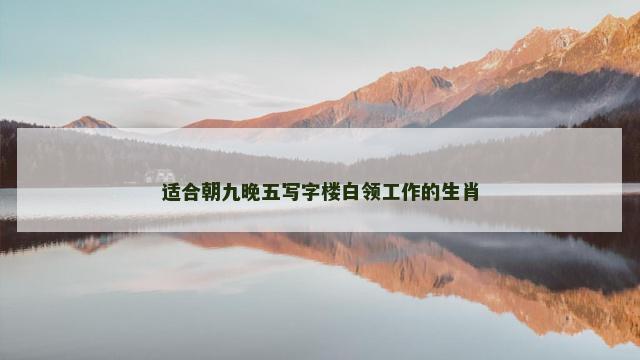 适合朝九晚五写字楼白领工作的生肖