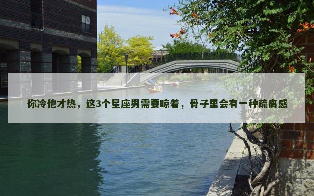 你冷他才热，这3个星座男需要晾着，骨子里会有一种疏离感