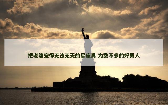 把老婆宠得无法无天的星座男 为数不多的好男人