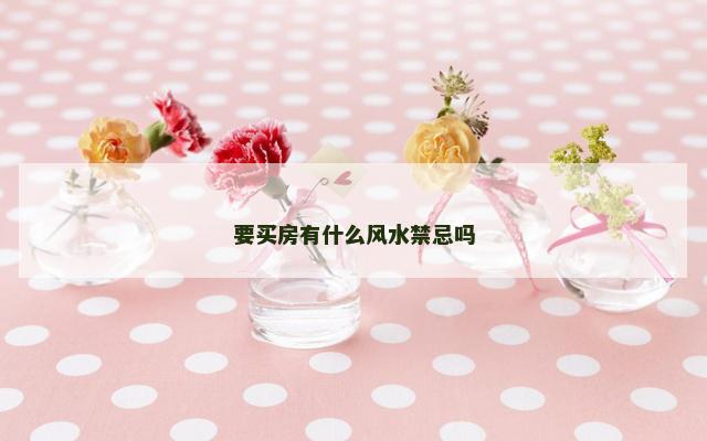 要买房有什么风水禁忌吗