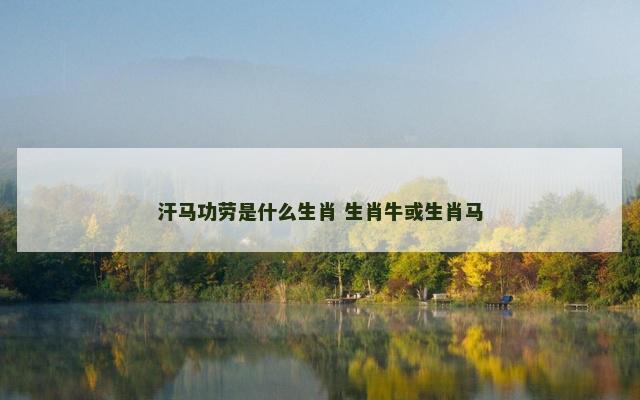 汗马功劳是什么生肖 生肖牛或生肖马