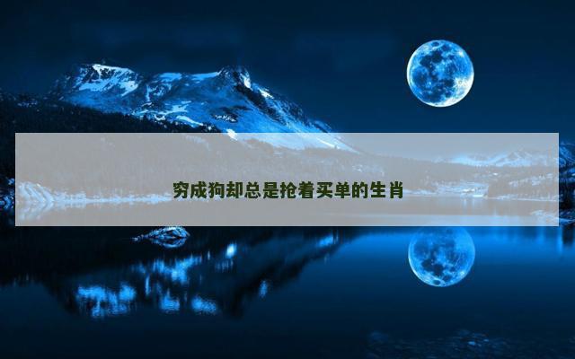 穷成狗却总是抢着买单的生肖