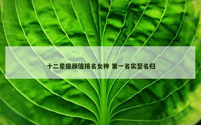 十二星座颜值排名女神 第一名实至名归