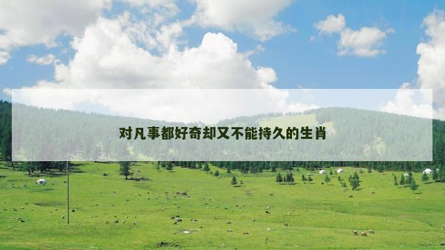 对凡事都好奇却又不能持久的生肖