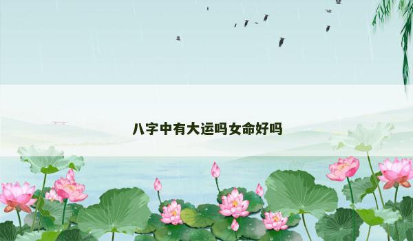 八字中有大运吗女命好吗