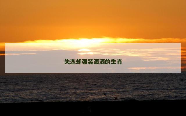 失恋却强装潇洒的生肖