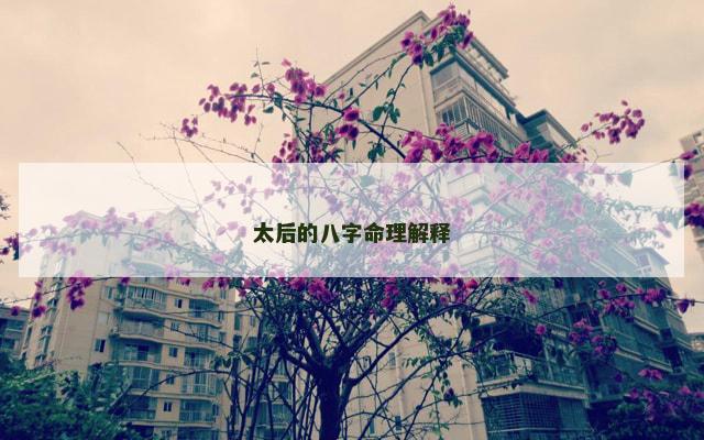 太后的八字命理解释