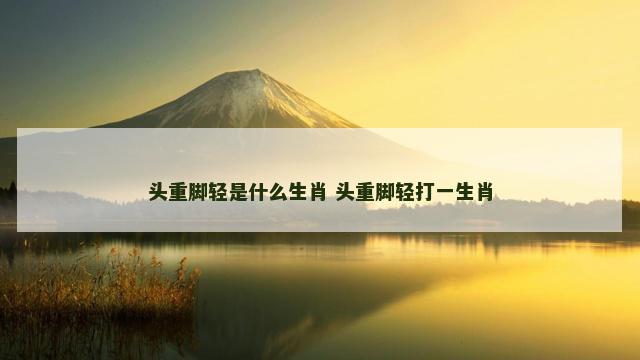头重脚轻是什么生肖 头重脚轻打一生肖