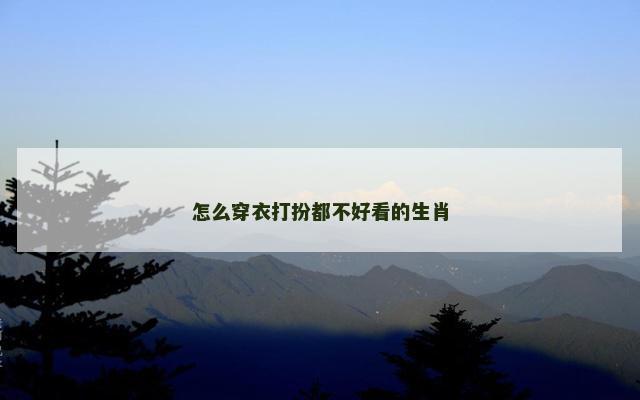 怎么穿衣打扮都不好看的生肖